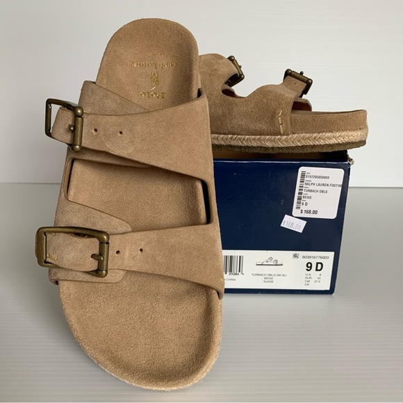 💫Polo Ralph Lauren Men Size 9D Leather Suede Fisherman Prep Brown Turbach NEW